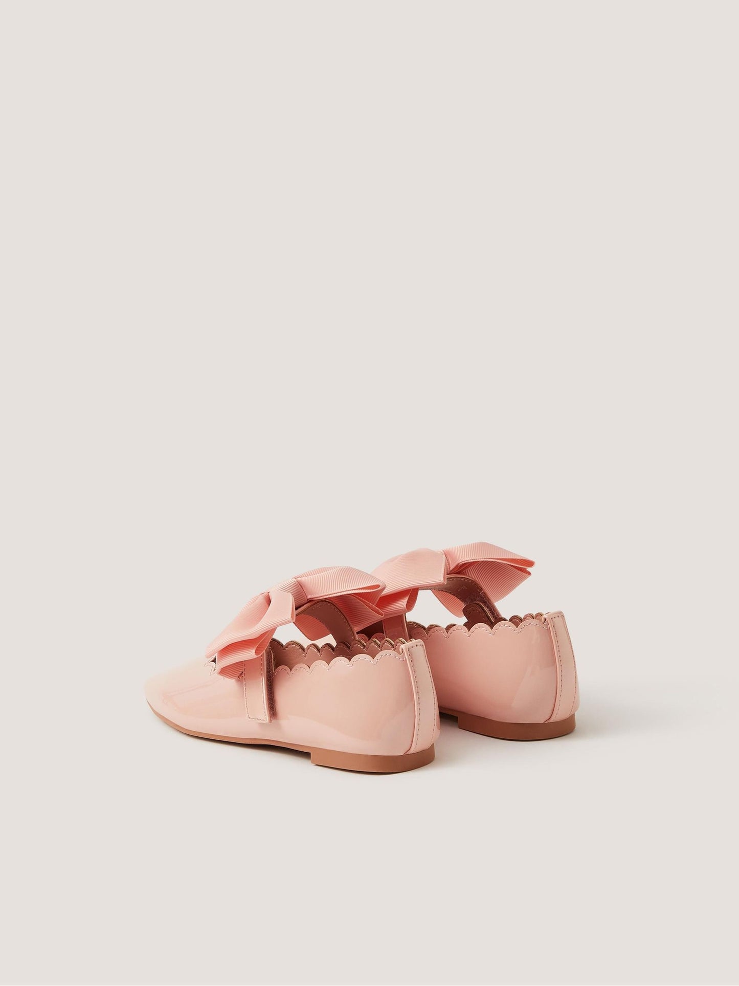 Monsoon Pink Bow Strap Patent Ballet Flats image 2