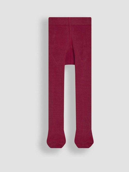 Dsiney Kidz - JoJo Maman Bébé Berry Pink Cotton Rich Plain Tights image 2