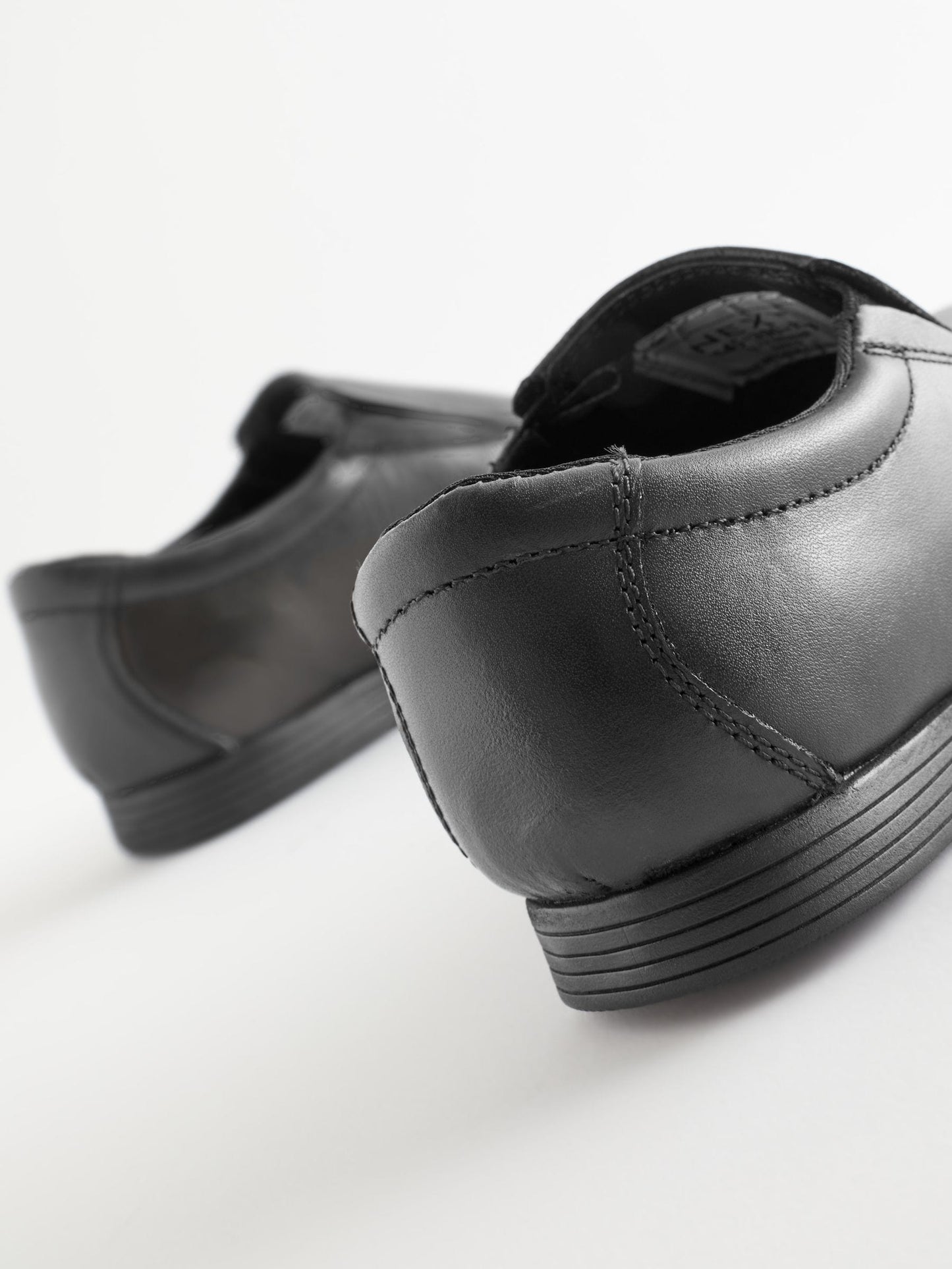 Black Standard Fit (F) Slip On Leather Loafer School Shoes image 5