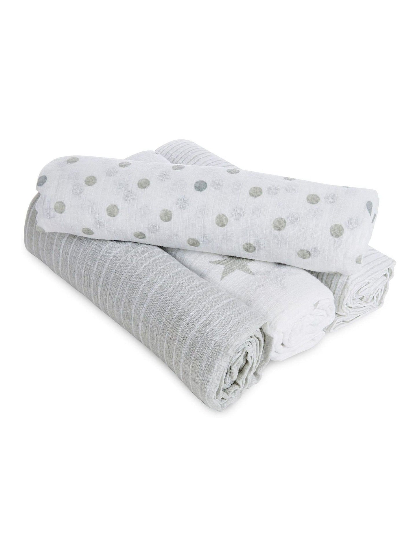 Aden & Anais Grey Essentials Muslin Blankets 4 Pack image 1