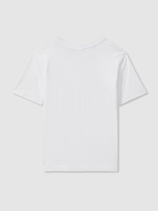 Reiss White Bless 3-9 yrs Cotton Crew-Neck T-Shirt image 2