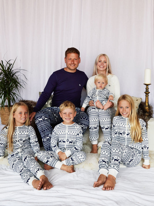 The Little Tailor Cream Baby 100% Cotton Reindeer Christmas Fairisle Pattern All-In-One image 2