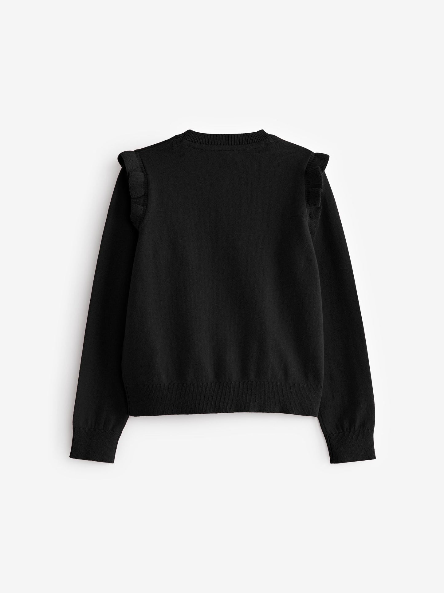 Dsiney Kidz - Black Cotton Rich Frill Shoulder School Cardigan (3-16yrs) image 8