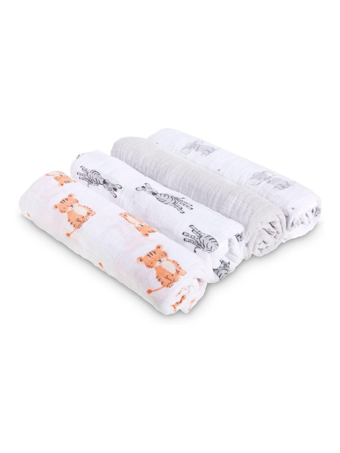 Aden & Anais Grey Light Essentials Muslin Blankets 4 Pack image 1