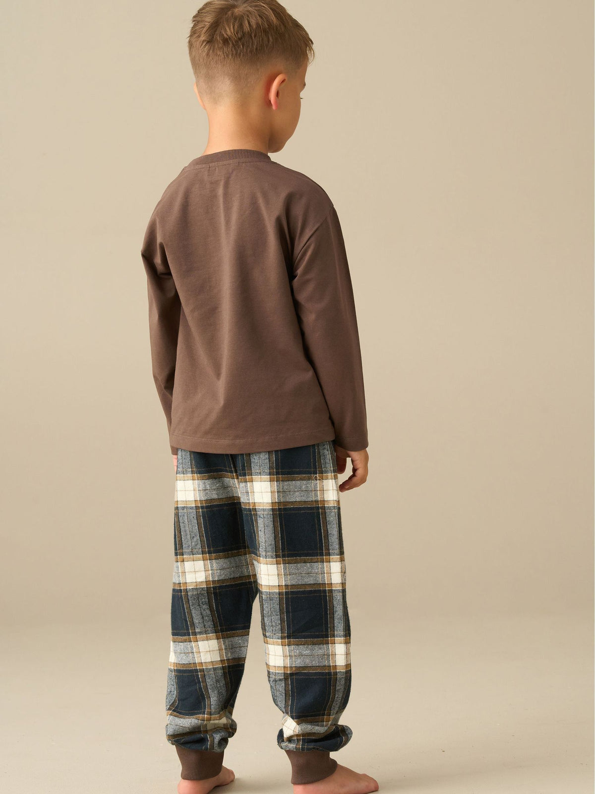 Angel & Rocket Brown James Check Woven Bottom Pyjamas - image 4