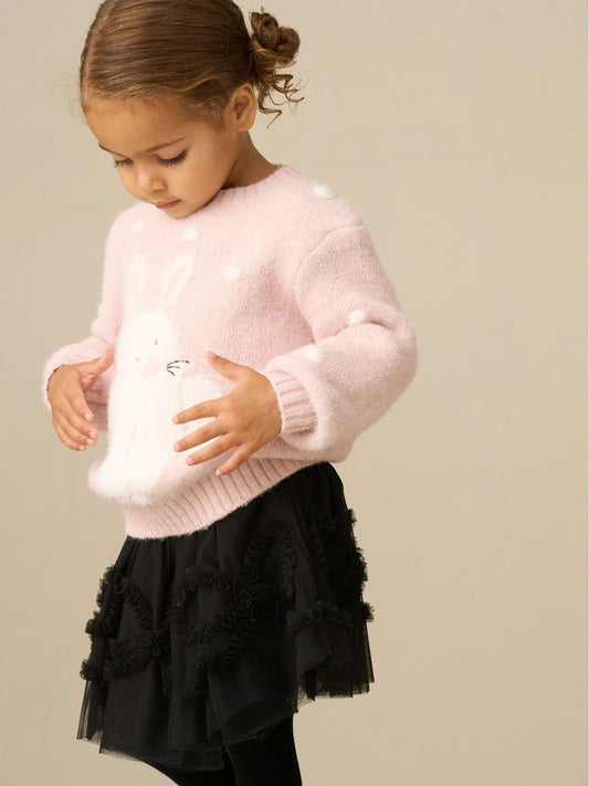 Dsiney Kidz - Angel & Rocket Pink Edna Novelty Bunny Knitted Jumper image 2