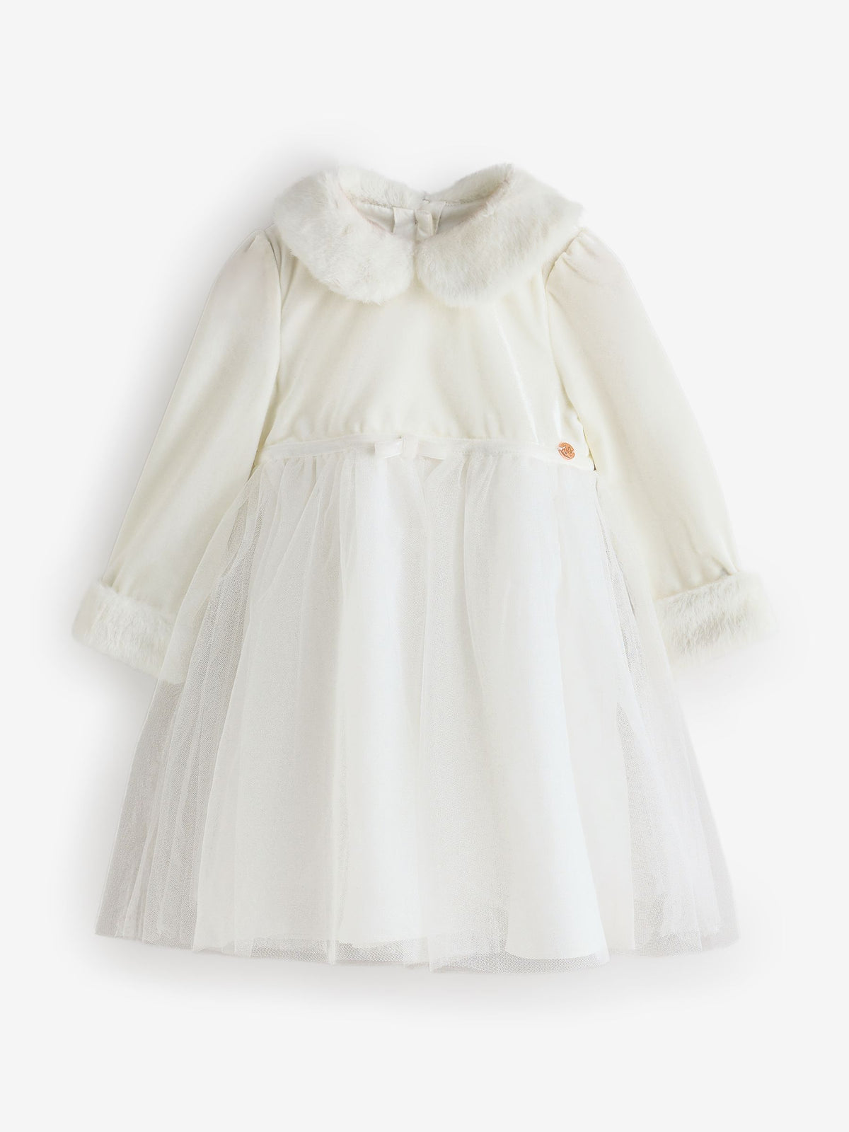 Dsiney Kidz - Angel & Rocket Cream Gabrielle Fur Collar Mesh Dress image 5