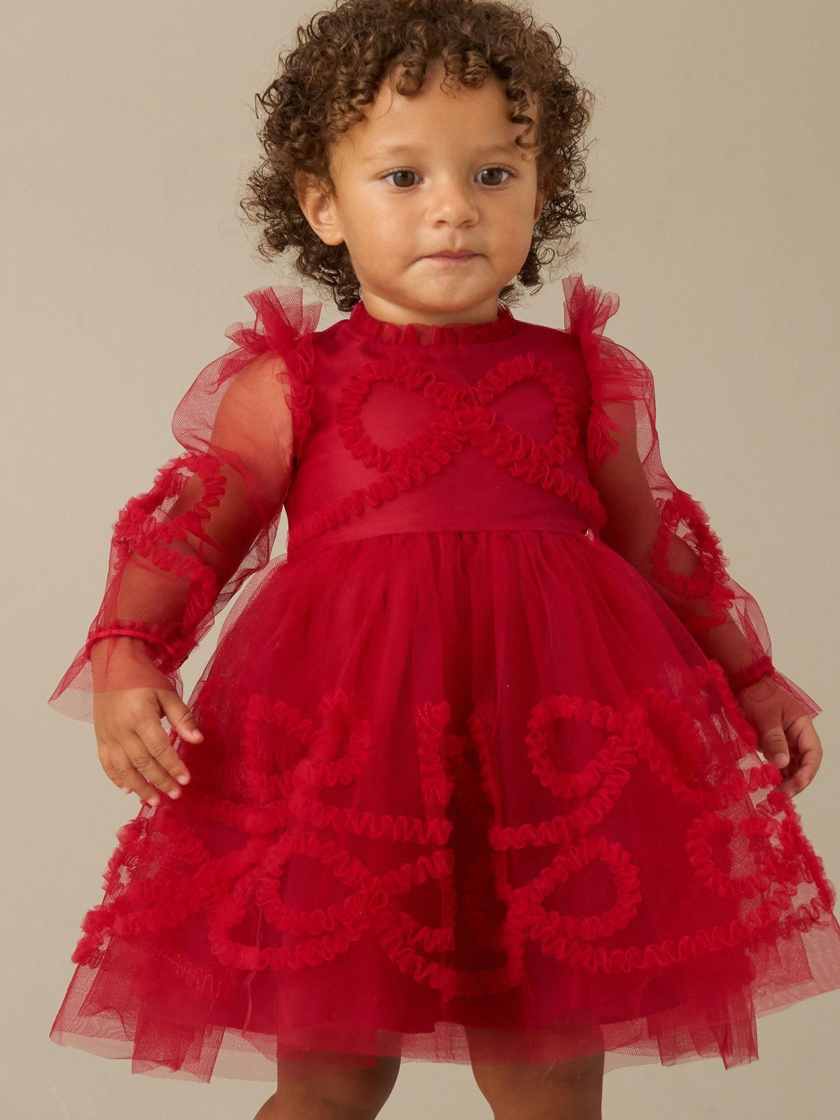 Dsiney Kidz - Angel & Rocket Red Laura Frilled Bow Mesh Dress image 3