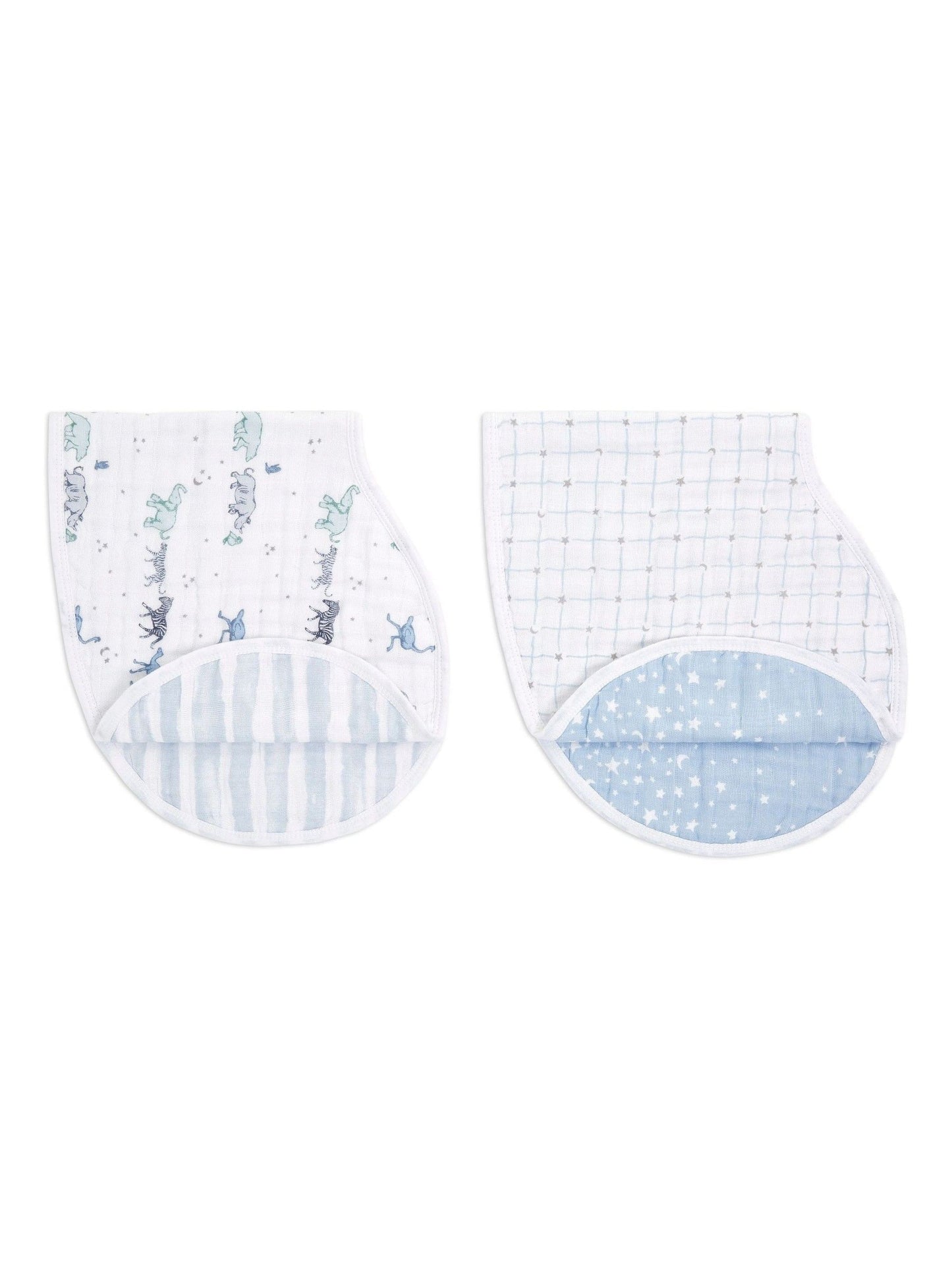 aden + anais White 100% Cotton Muslin Rising Star Burpy Bibs 2 Pack image 1