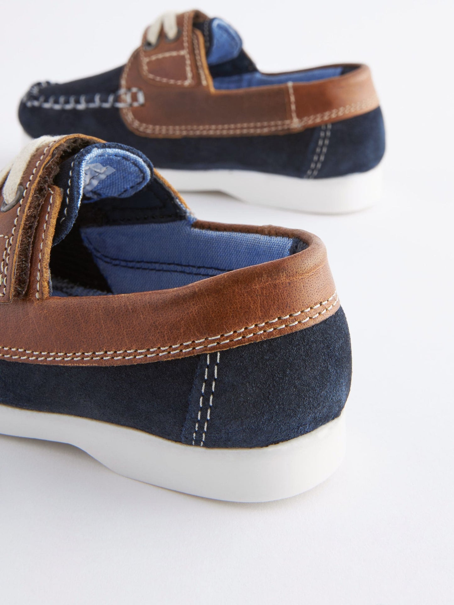 Navy Blue Leather Boat Shoes image 7