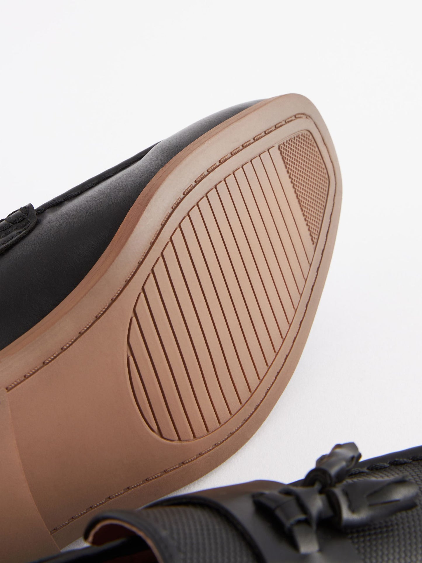 Black Tassel Wide Fit (G) Smart Loafers image 6