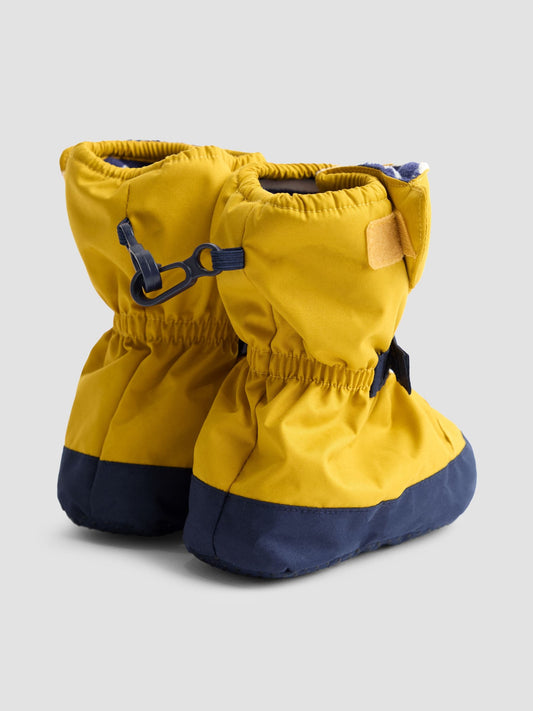 JoJo Maman Bébé Mustard Yellow Waterproof Fleece Lined Baby Booties image 2