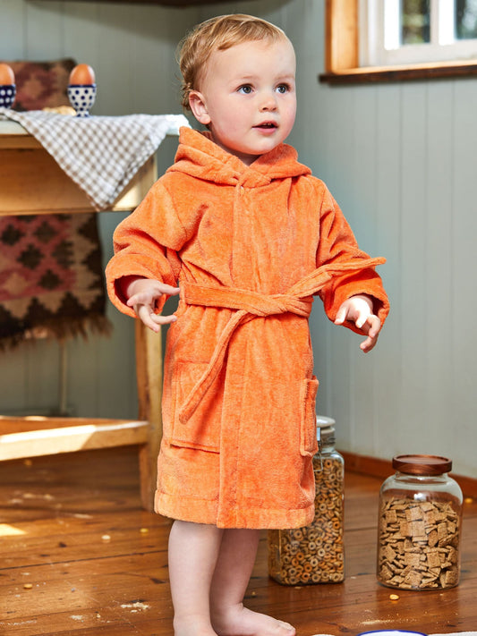 JoJo Maman Bébé Rust Orange Cotton Towelling Robe image 2