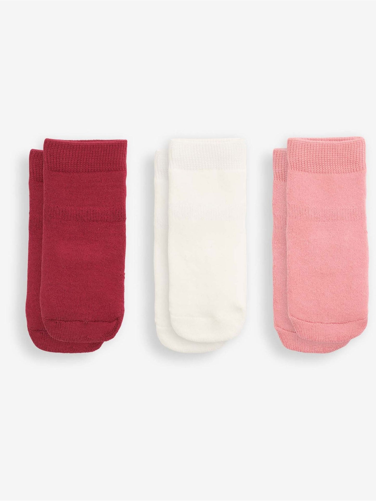 JoJo Maman Bébé Berry Pink 3-Pack Extra Thick Socks image 2