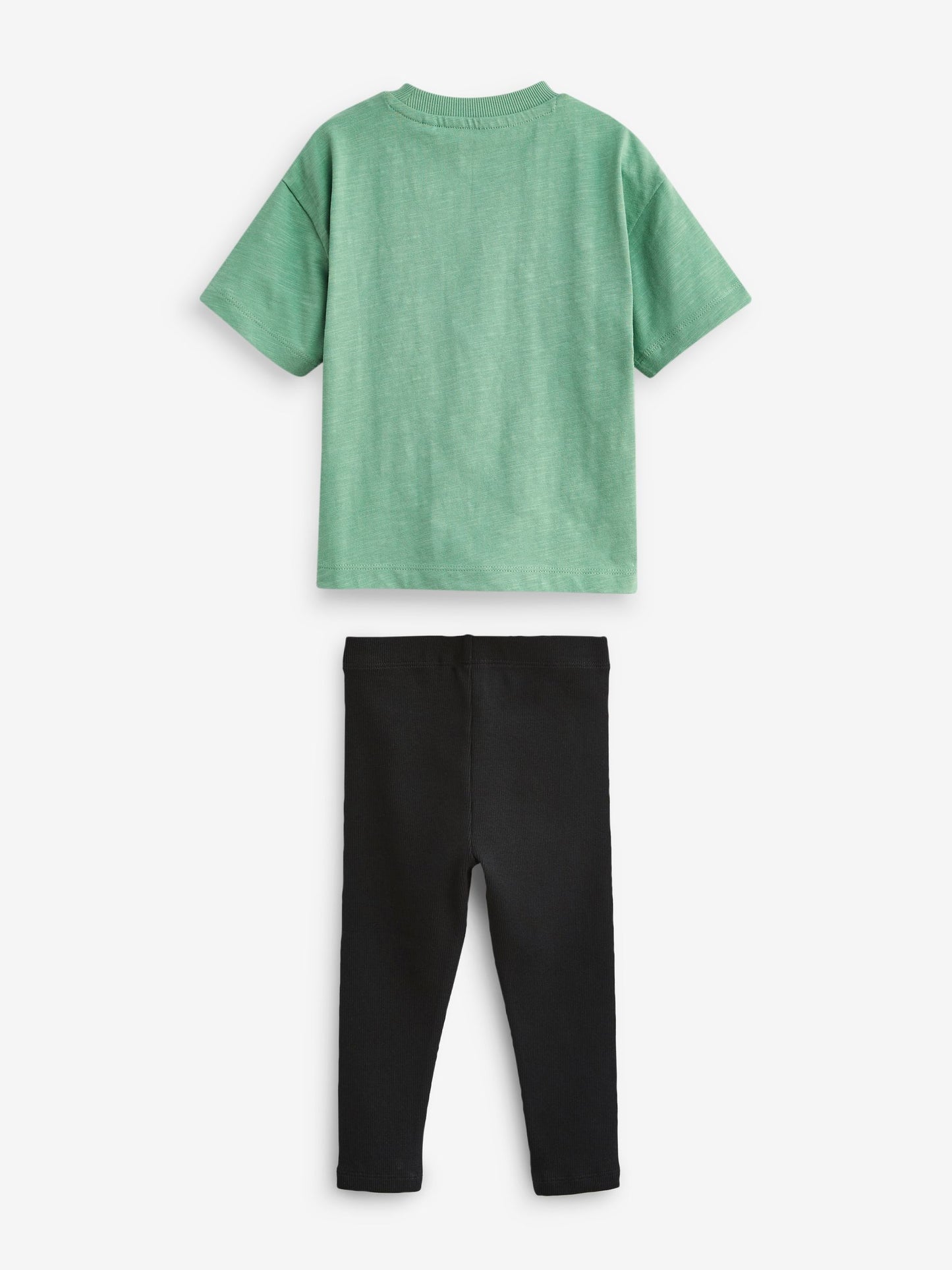 Green/Black Oversized Short Sleeves 100% Cotton T-Shirt and Leggings Set (3mths-7yrs) image 5