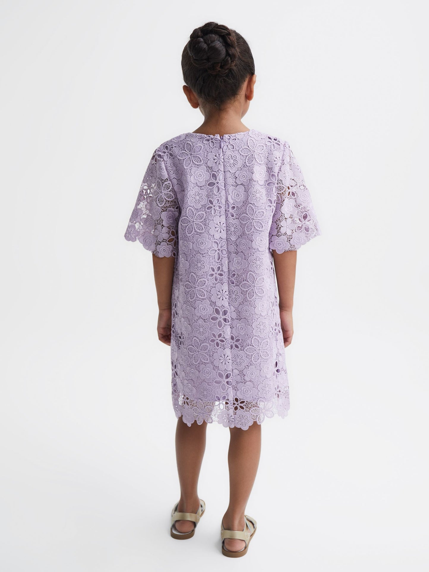 Reiss Lilac Susie 4-9 yrs Lace T-Shirt Dress image 5