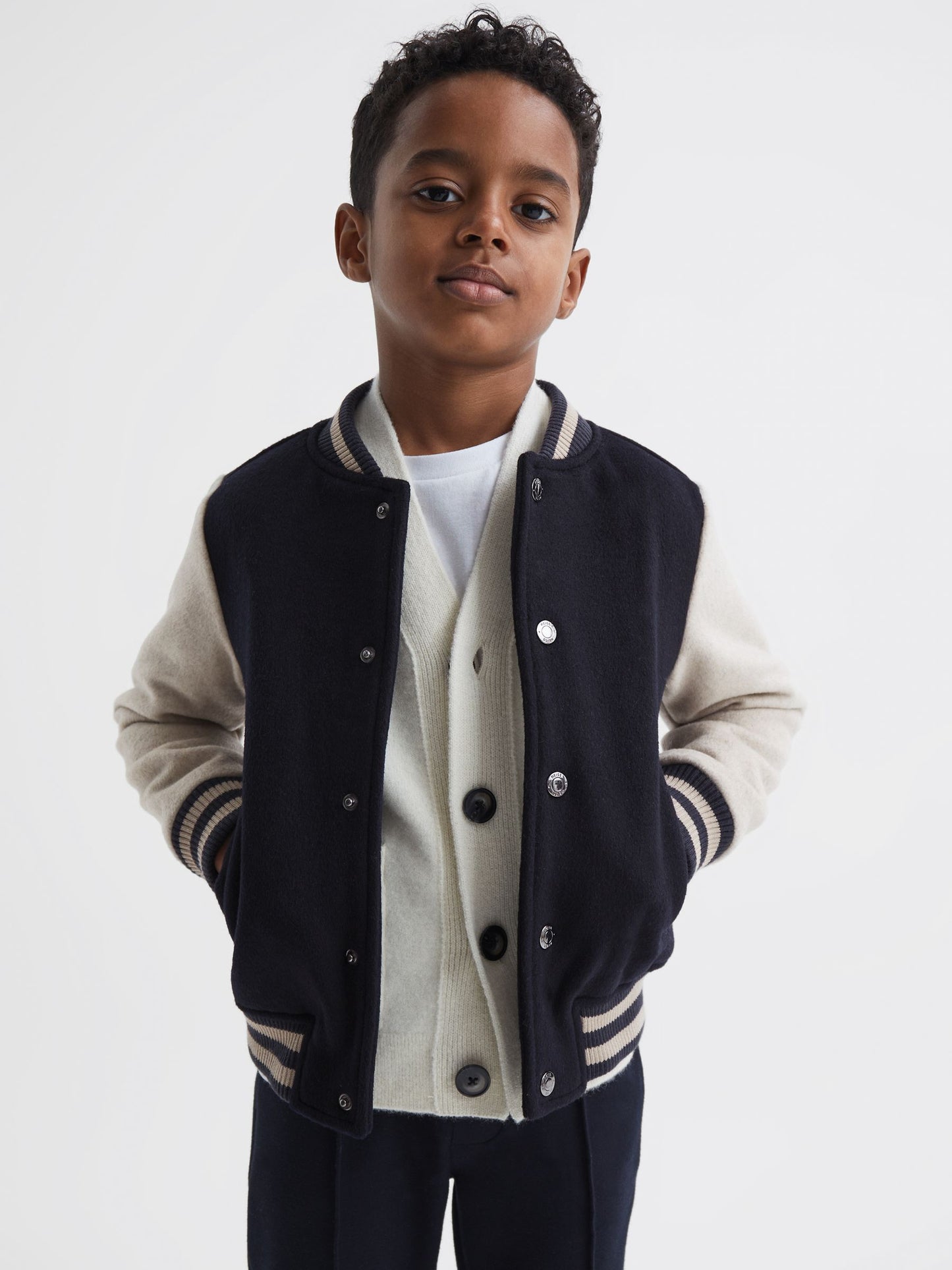 Dsiney Kidz - Reiss Navy Kansas Varsity Bomber Jacket image 3