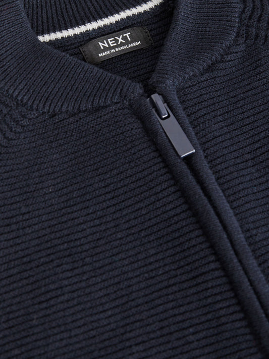 Navy Zip Through Cardigan (3mths-7yrs)