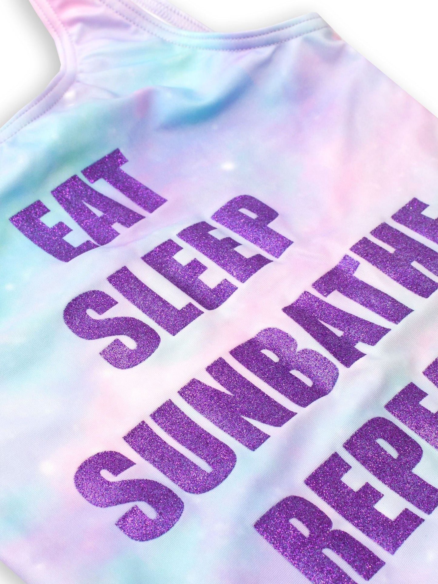 Character Purple Eat Sleep Eat Sleep Sunbathe Repeat Swimsuit image 3