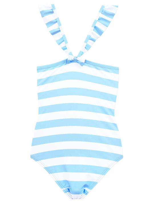 Dsiney Kidz - Character Blue Bluey Stripe Frill And Bow Swimsuit image 2