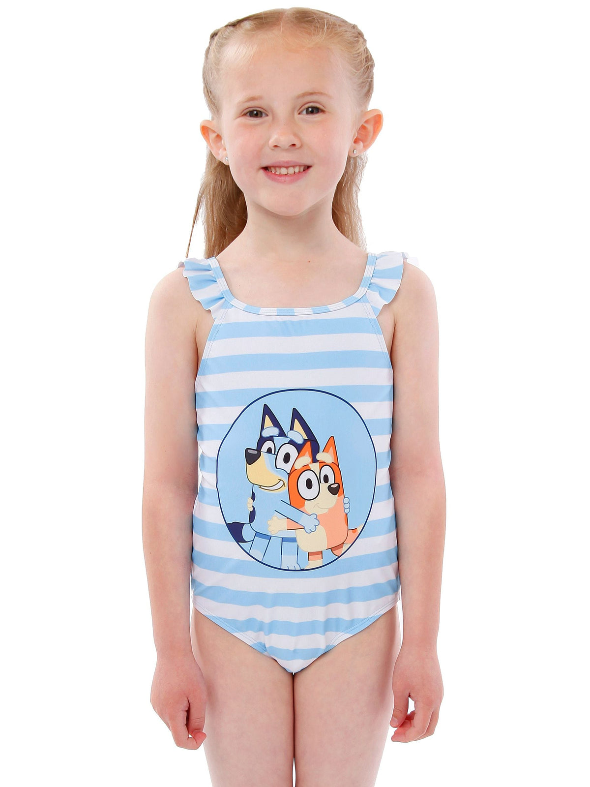 Dsiney Kidz - Character Blue Bluey Stripe Frill And Bow Swimsuit image 5