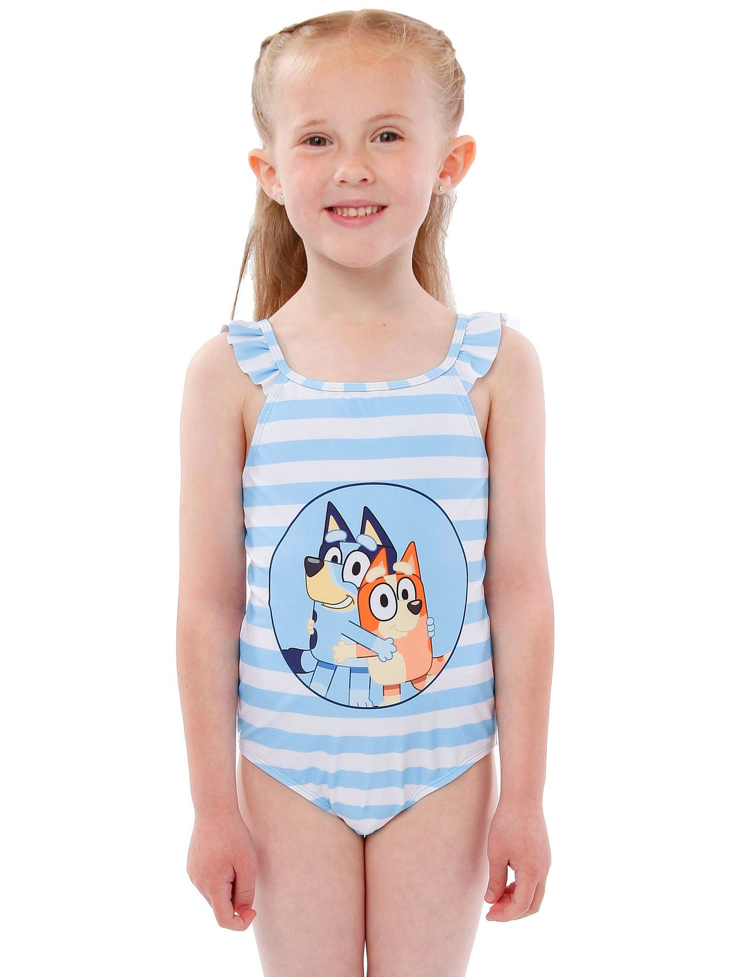 Character Blue Bluey Stripe Frill And Bow Swimsuit image 5