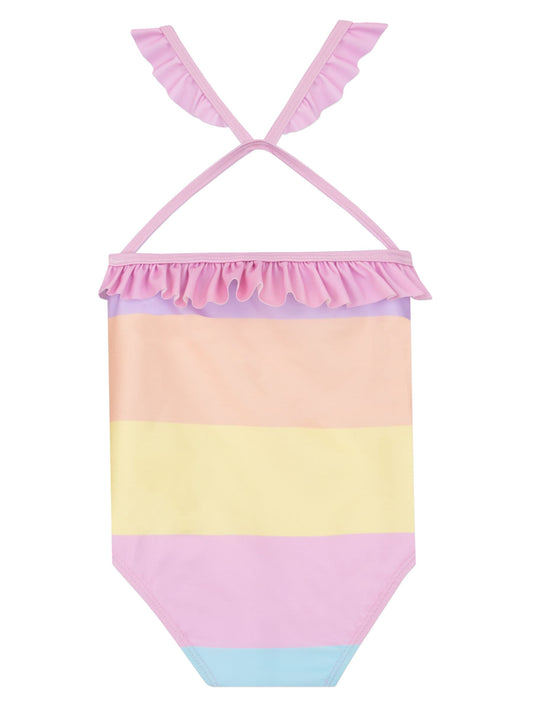 Dsiney Kidz - Character Pink Pattern Swimsuit Pastel Stripes image 2