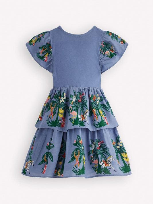 Dsiney Kidz - Boden Blue Woven Mix Twirly Dress image 2