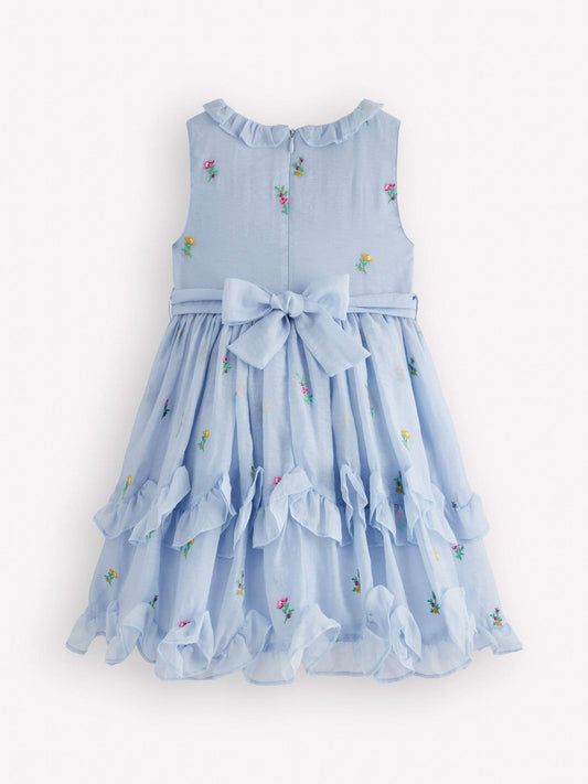 Dsiney Kidz - Boden Blue Tiered Ruffle Sash Dress image 2