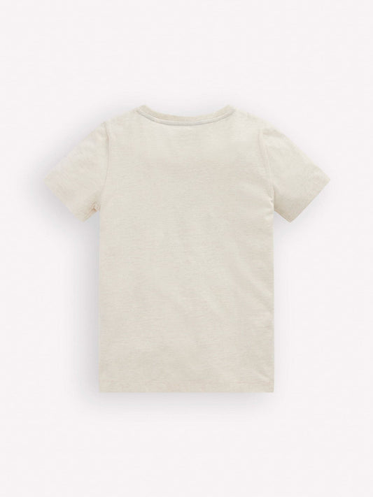 Boden Cream Short Sleeve Appliqué T-Shirt image 2