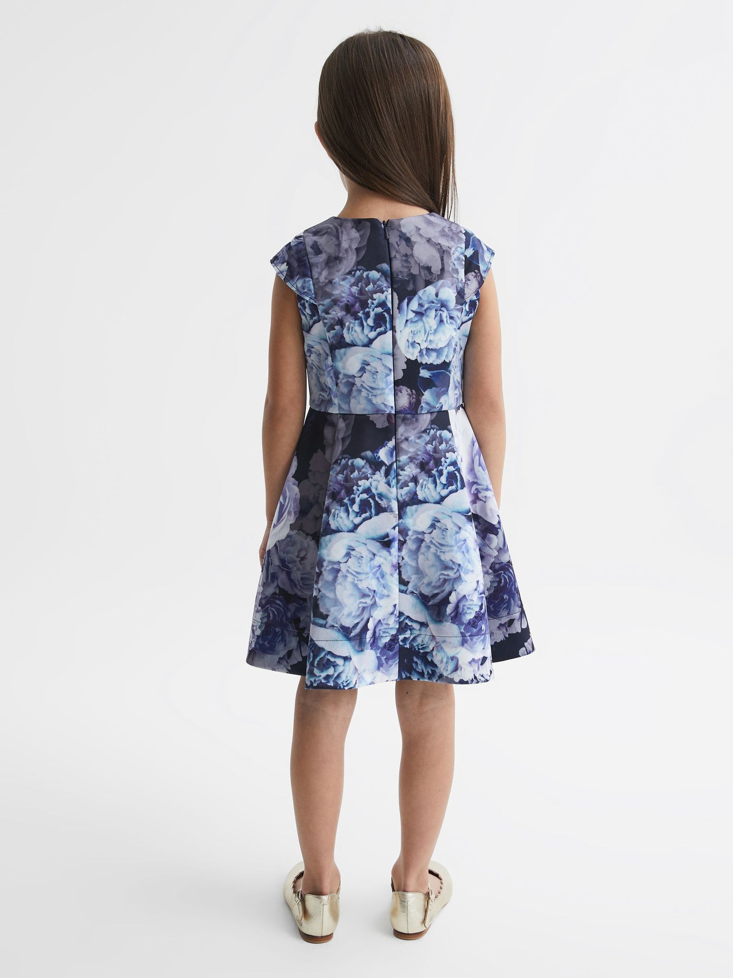 Dsiney Kidz - Reiss Blue Keri 4-9 yrs Floral Printed Scuba Dress image 5
