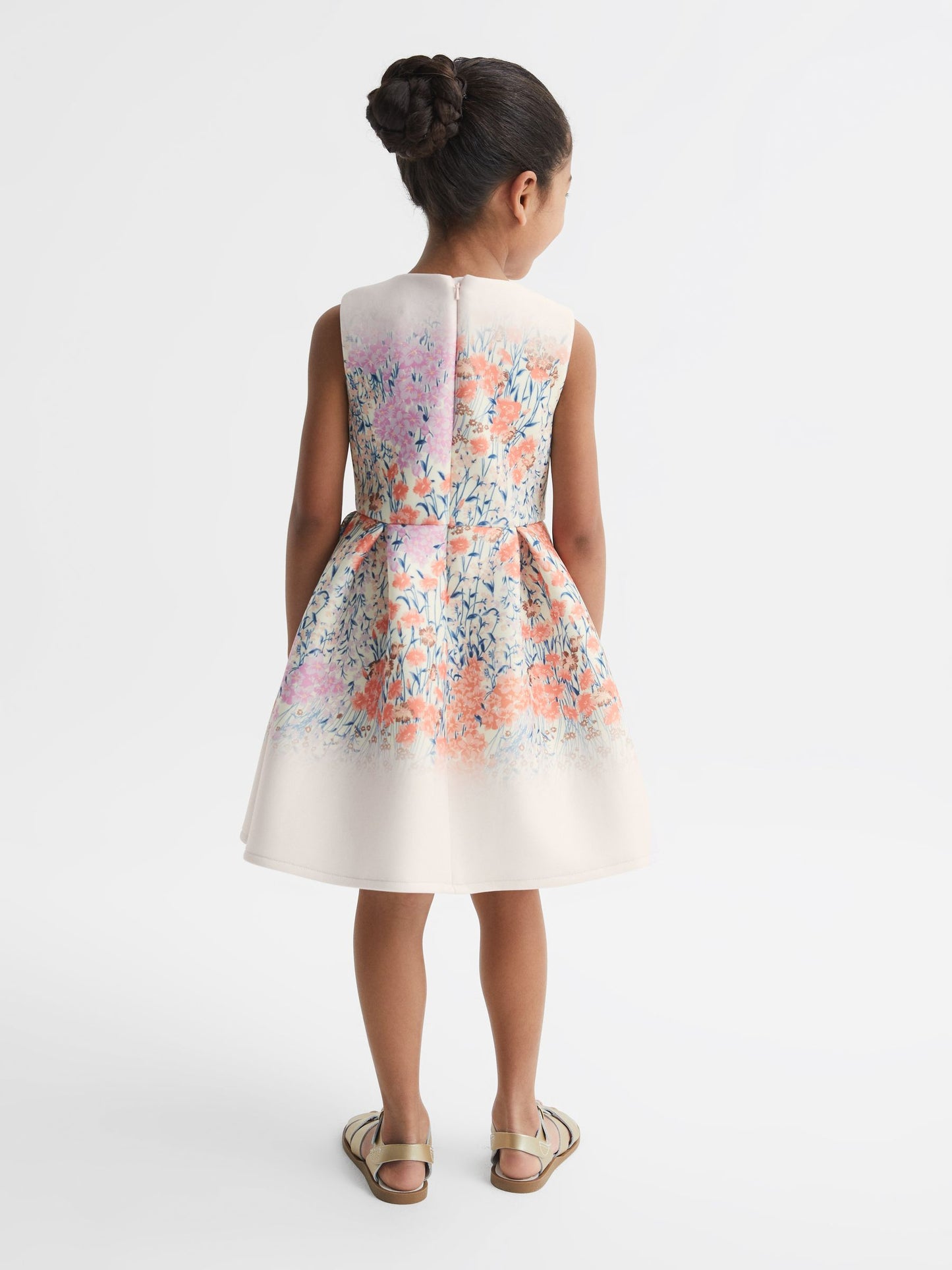 Dsiney Kidz - Reiss Pale Pink Emily 4-9 yrs Scuba Floral Printed Dress image 5