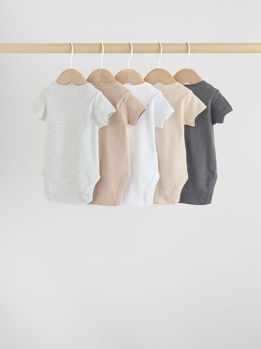 Dsiney Kidz - Neutral Baby Essential Short Sleeve Bodysuits 5 Pack image 2