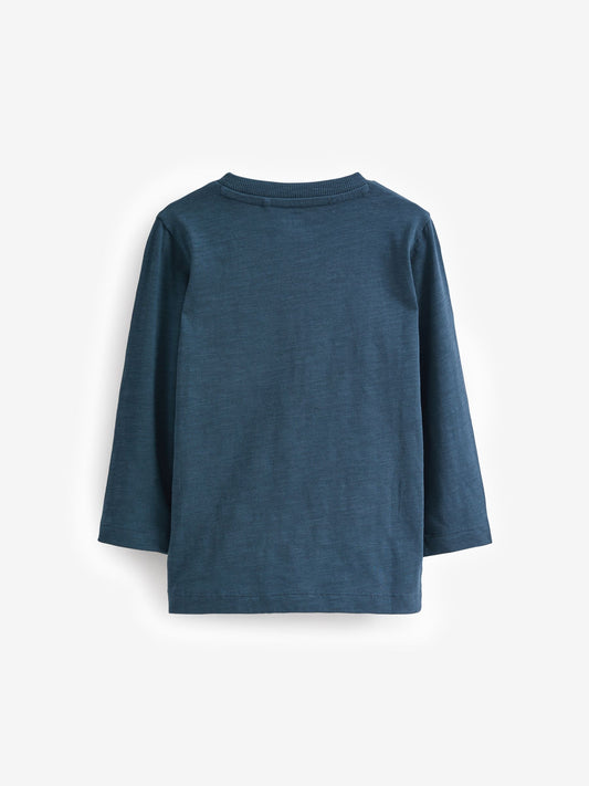 Blue/Navy Long Sleeve T-Shirts 5 Pack (3mths-7yrs) image 2
