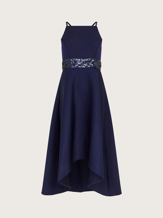 Monsoon Blue Sequin Scuba Prom Dress - image 2