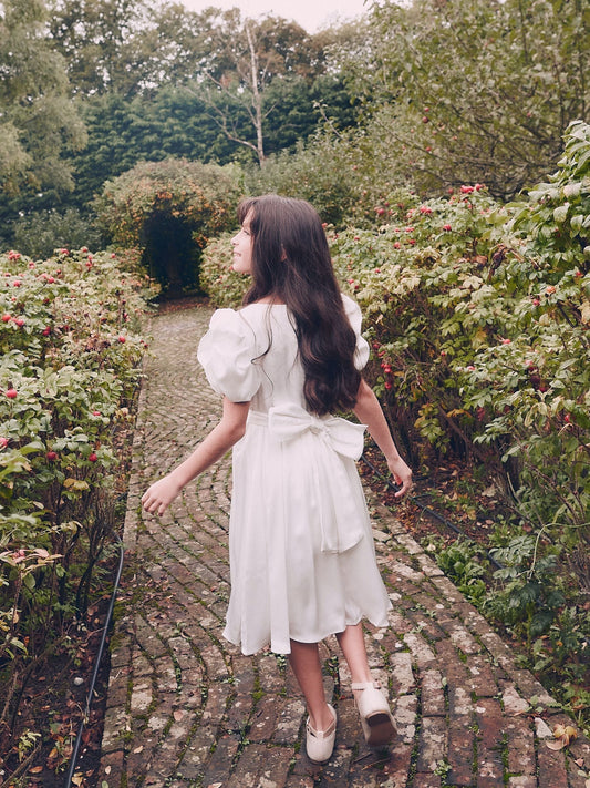 Dsiney Kidz - Angel & Rocket Cream Portia Pleated Bodice Bow Dress image 2