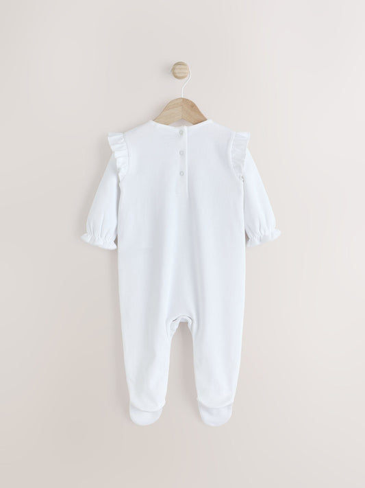 White Occasion Baby Sleepsuit (0mths-2yrs) image 2