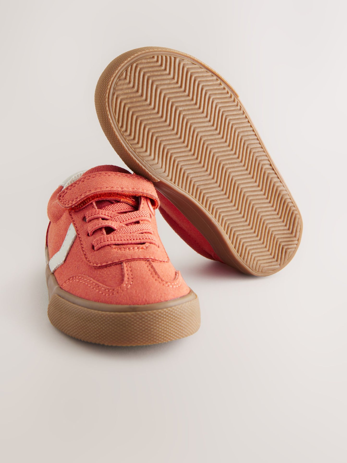 Red Standard Fit (F) Touch Fastening Elastic Lace Trainers image 8