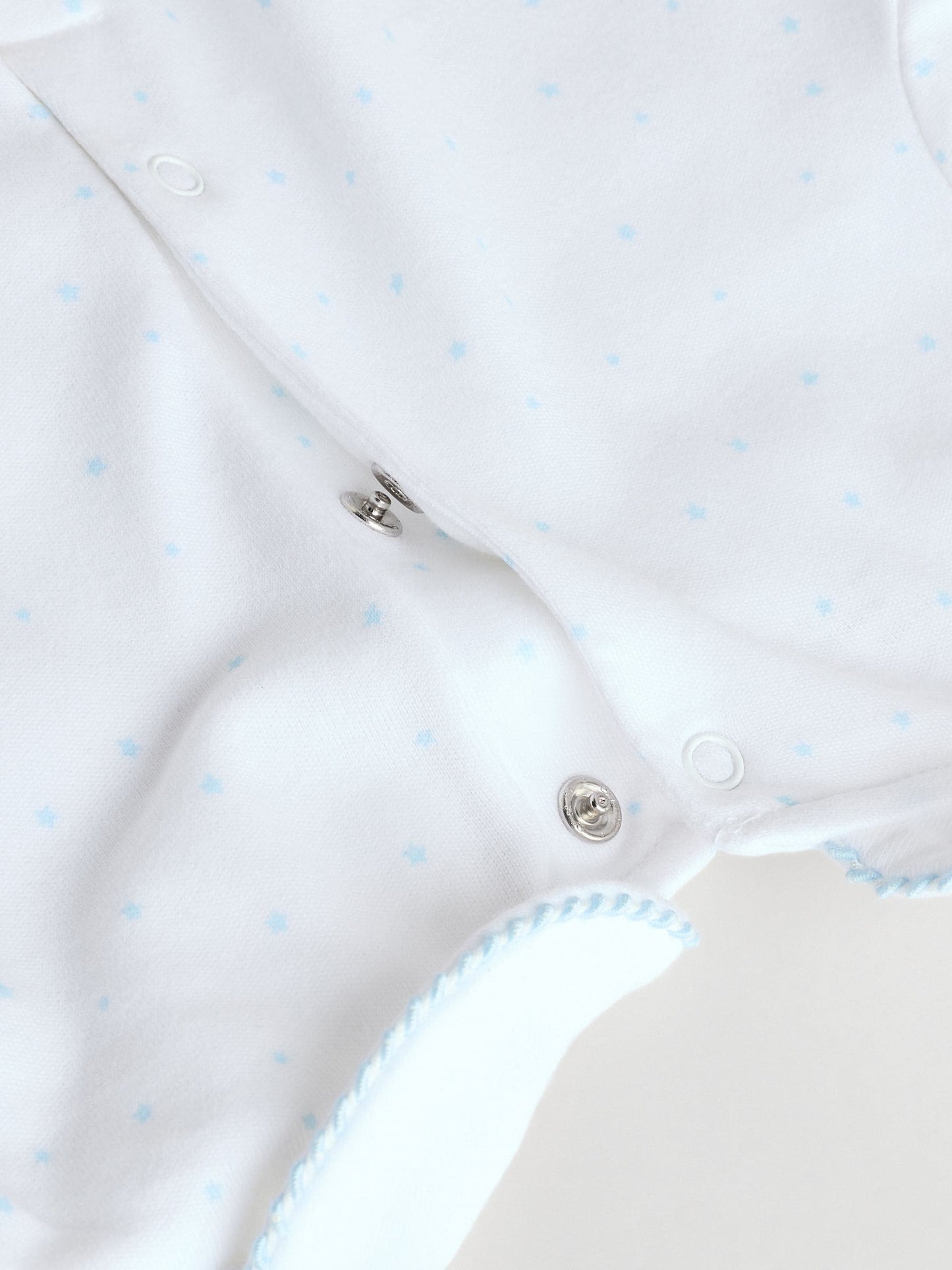 Blue/White Embroidered Baby Sleepsuits 3 Pack (0-2yrs)