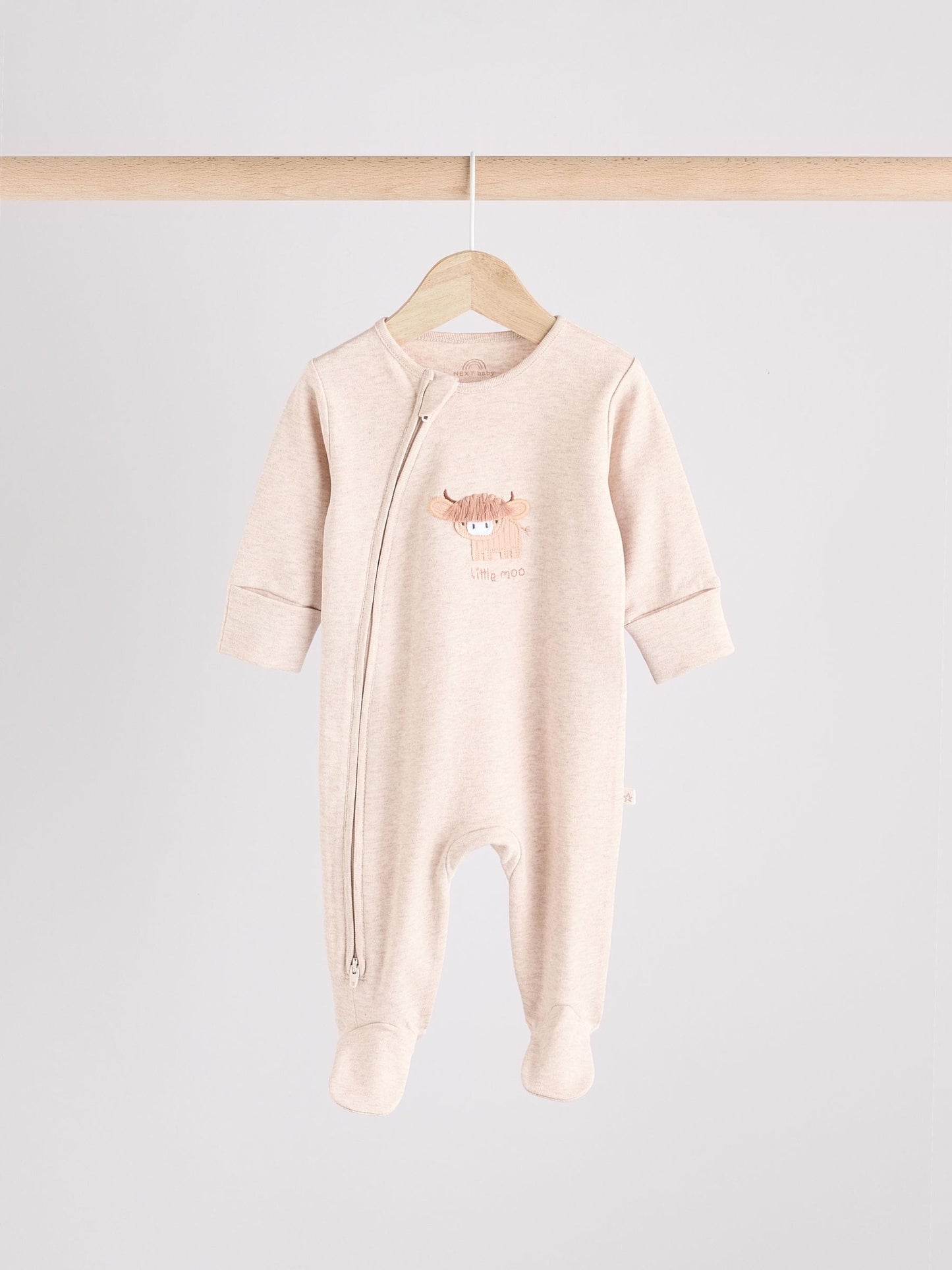 Neutral Hamish Baby 100% Cotton Sleepsuits 3 Pack (0mths-2yrs) image 8