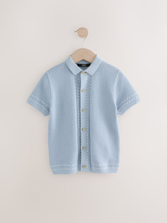Disney Kidz - Light Blue 100% Cotton Short Sleeve Knitted Polo Shirt (3-16yrs) image 1