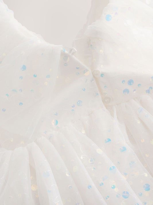 Dsiney Kidz - White Sequin Occasion Dress (3-16yrs) image 2