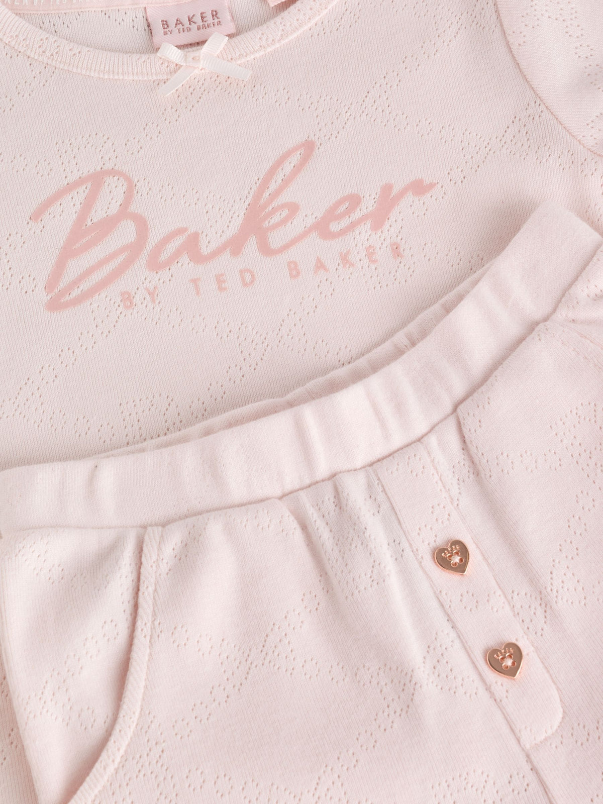 Baker by Ted Baker Pink Pointelle Pyjamas Set 2 Piece - image 8