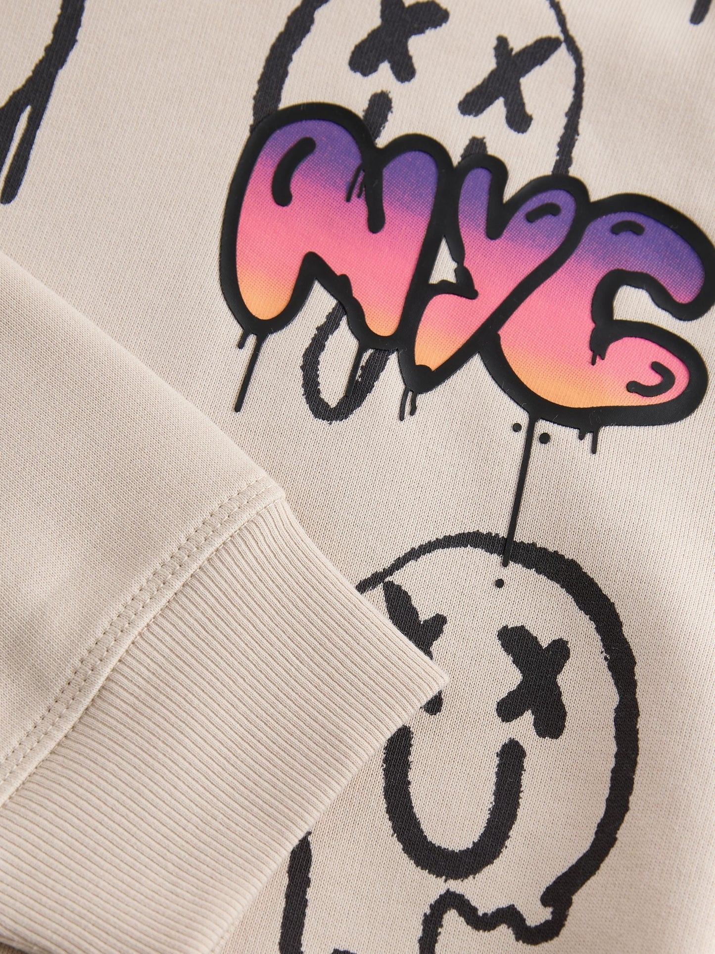Stone Graffiti Drippy Smile Graphic Hoodie (3-16yrs)