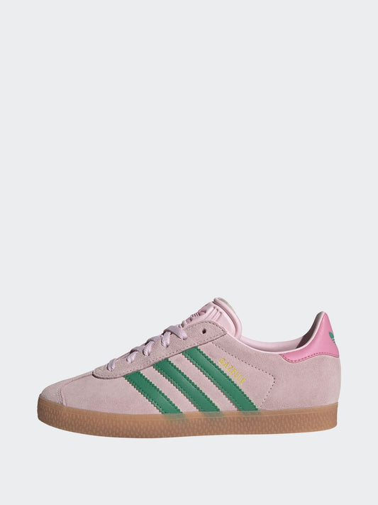 adidas Originals Pink/Green Junior Gazelle Trainers image 2