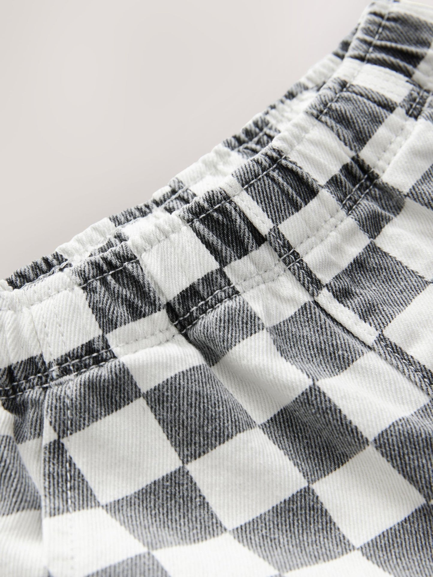 Black/White Checkerboard Pull On Wide Trousers (3mths-7yrs) image 8