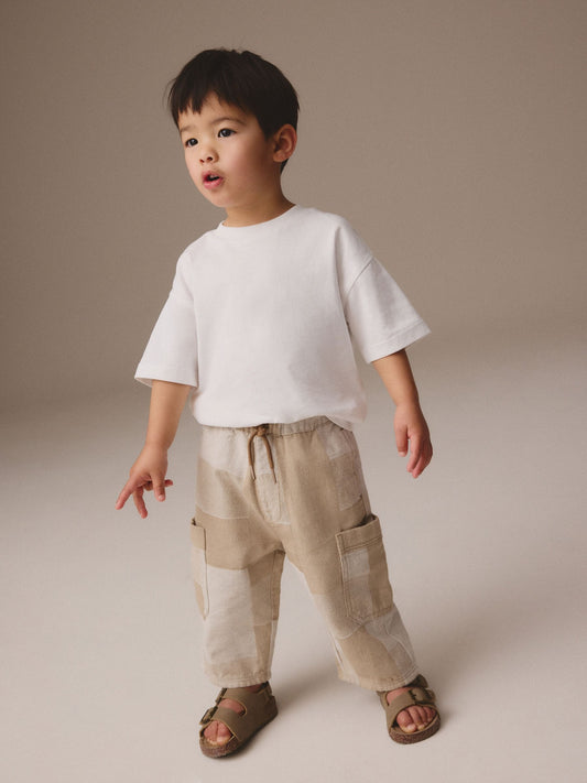 Stone Patchwork Side Pocket Wide Trousers (3mths-7yrs) image 2