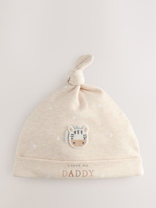 Neutral I Love My Mummy/Daddy Baby Tie Top Hats 2 Pack (0-12mths) image 2