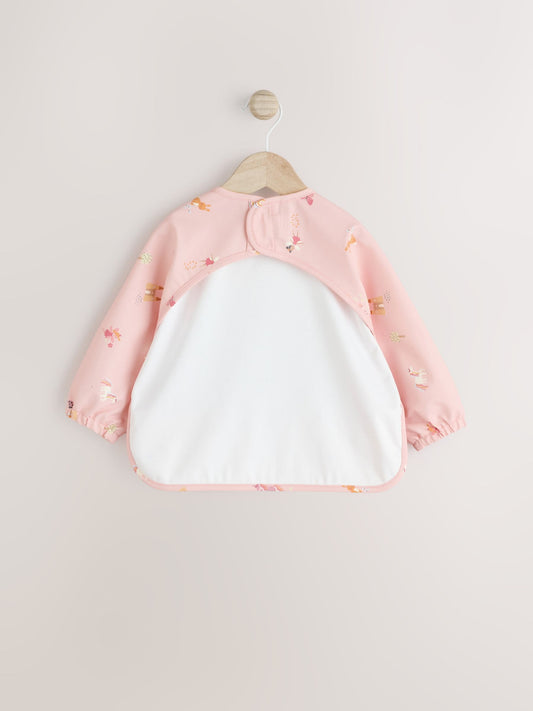 Pink Unicorn Fairies Weaning And Feeding Sleeved Bib image 3