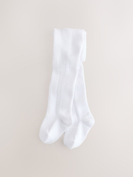 White Pelerine Baby Tights 2 Pack (0mths-2yrs) image 2